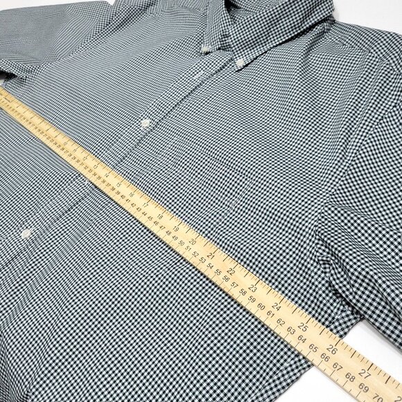 Uniqlo Mens Cotton Long Sleeve Button Up Shirt Size 2XL Dark Green Gingham Check - Picture 6 of 10
